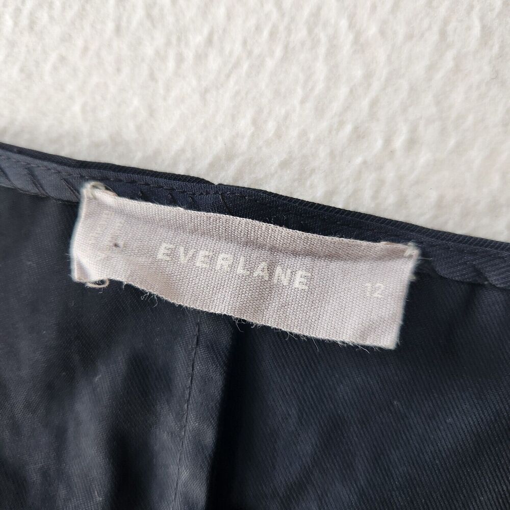 Everlane Black Japanese Crossback Slip Midi Dress Size 12 Sleek Minimalist - Picture 9 of 10
